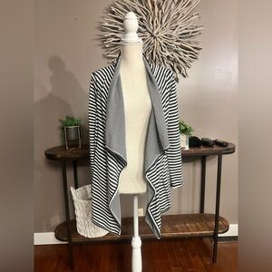 Staccato black and cream striped sweater‎ cardigan